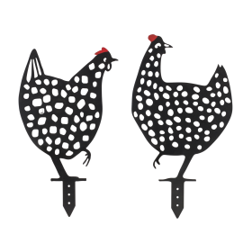 Punched Metal Chicken Garden Stake