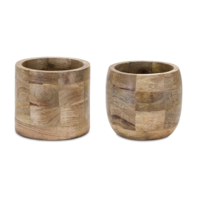 Round Wood Planter