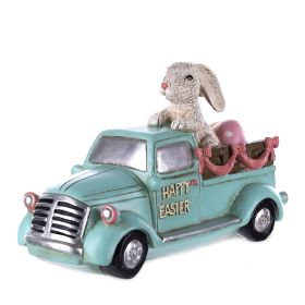 Rabbit in Car 9.5"L x 6.25"H Resin