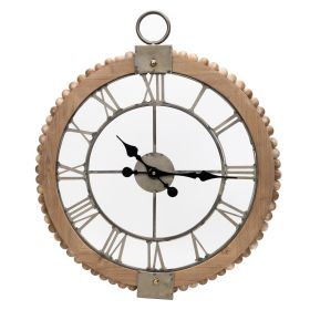 Clock 21.75"Lx30"H Wood/Metal