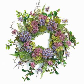 Hydrangea Wreath 22"D Cloth