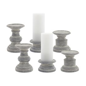 Candle Holder (Set of 6) 3.5"H, 6.25"H, 8.5"H Terra Cotta