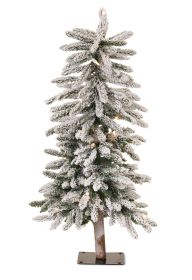 Flocked Alpine Tree 3'H PVC/Metal