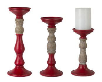 Candle Holder (Set of 3) 8.5"H, 10.5"H, 12.5"H Resin