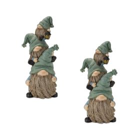 Triple Gnome Stack (Set of 2) 5.25"L x 11"H Resin