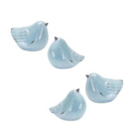 Bird (Set of 4) 4"H Terra Cotta