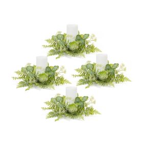 Foliage Candle Ring (Set of 4) 18"D Polyester (Fits a 6" Candle)