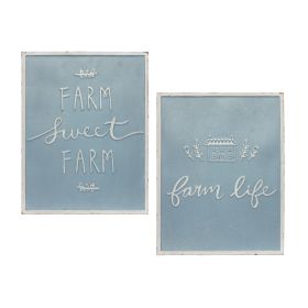 Farm Sign (Set of 2) 14"L x 18"H Metal