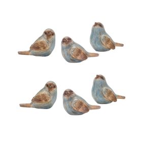 Bird (Set of 6) 3"H Resin