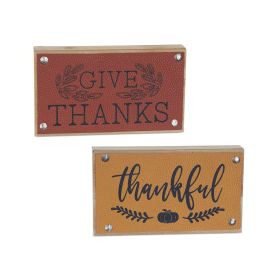 Thankful Sign (Set of 6) 7"L x 4"H MDF