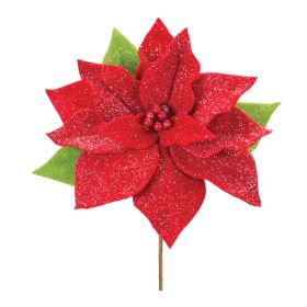 Poinsettia Stem (Set of 2) 19.75"H Polyester