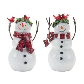 Snowman (Set of 2) 7"H Resin