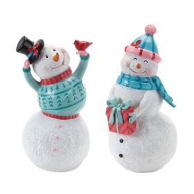 Snowman (Set of 2) 12.75"H, 14"H Resin