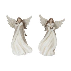 Angel w/Bird (Set of 2) 12"H Resin