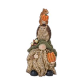 Fall Gnome Stack w/Animals (Set of 2) 11"H Resin