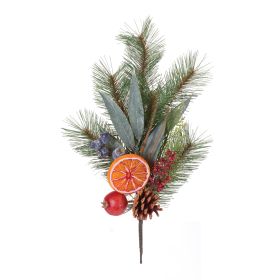 Pine w/Fruit Spray (Set of 2) 20"H PVC