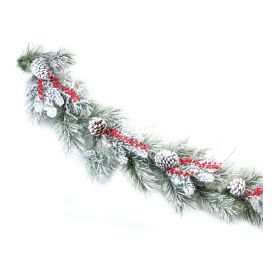 Snowy Pine w/Berry Garland 6'L PVC