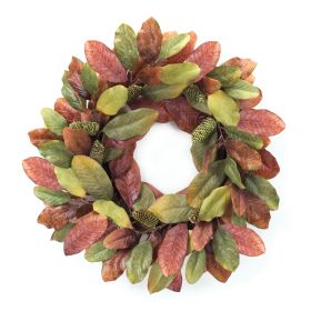 Magnolia Leaf Wreath 26"D Polyester