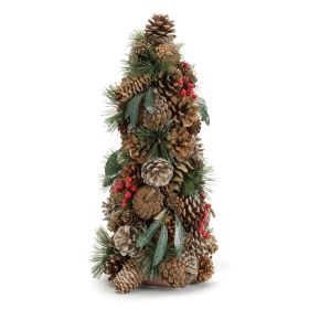 Cone and Berry Tree (Set of 2) 19"H Foam/Cone