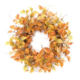 Fall Leaf Wreath 21.5"D Polyester