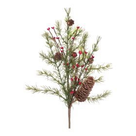 Pine w/Berry & Cone Spray (Set of 6) 20"H Plastic