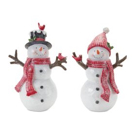 Snowman (Set of 2) 10"H, 11"H Resin