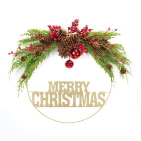 Merry Christmas Sign and Pine Wall Decor 28.5"L x 21"H Plastic/Metal