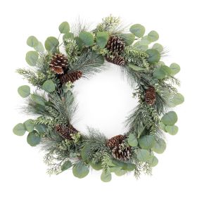 Pine and Eucalyptus Wreath 25"D Plastic/Polyester