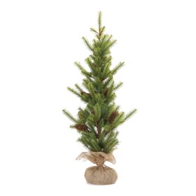 Pine Tree w/Burlap Base 3'H PVC