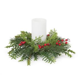 Pine Candle Ring 14"D Plastic (Fits a 4" Candle)