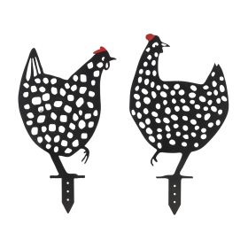 Chicken Stake (Set of 4) 12"L x 22"H, 12.75"L x 23"H Iron