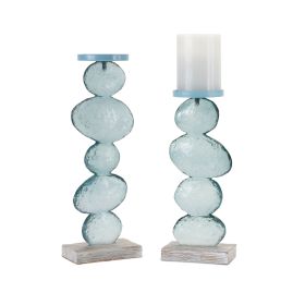 Candle Holder (Set of 2) 11.5"H, 13.5"H Resin