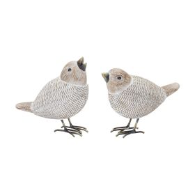 Bird (Set of 2) 4.5"H, 5.25"H Resin