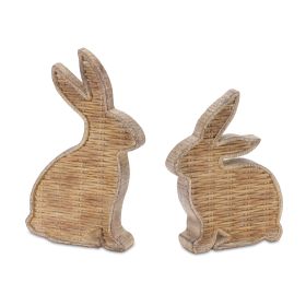 Rabbit Outline (Set of 2) 7.25"H, 9"H Resin