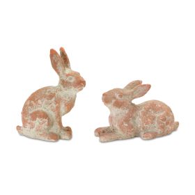 Rabbit (Set of 2) 12.25"L x 7.5"H, 7.5"L x 12.5"H Resin