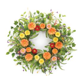 Mixed Floral Wreath 27.5"D Polyester