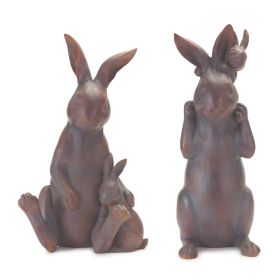 Mother and Baby Rabbit (Set of 2) 15.25"H, 16.25"H Resin