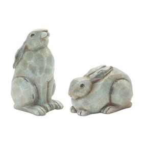 Rabbit (Set of 2) 5"H, 9.25"H Resin