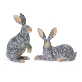 Rabbit (Set of 2) 6"H, 9"H Resin