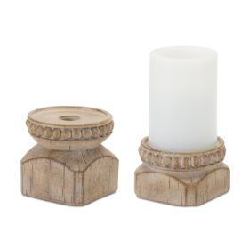 Candle Holder (Set of 4) 2.5"H, 3.5"H Resin