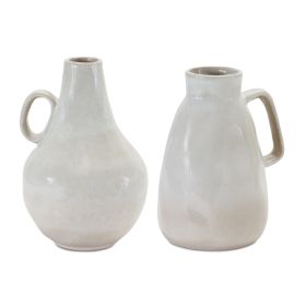 Jug (Set of 2) 8"H, 7.25"H Ceramic