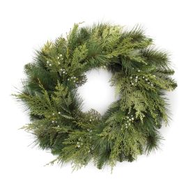 Mixed Pine Wreath 24.5"D PVC