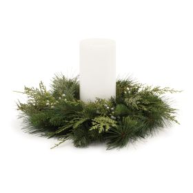 Mixed Pine Candle Ring 19"D PVC (Fits a 6" Candle)