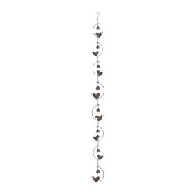 Bird and Bell Rain Chain 70"L Iron