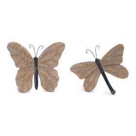 Butterfly and Dragonfly (Set of 4) 6"H Resin/Metal