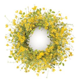 Mini Floral Wreath 20"D Polyester/Plastic/Twig