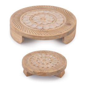 Riser (Set of 2) 7.5"D x 1.75"H, 11.5"D x 2.25"H Wood