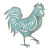 Premium Metal French Country Rooster Wall Art Distressed Blue Lightweight Rustic Decor Idea for Indoor Outdoor Use