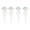 4Pcs Clear Glass Plant Watering Globes Iridescent Rainbow Gradient Mushroom Self-Watering Container