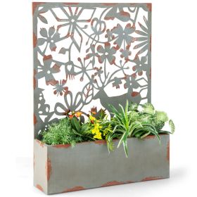 Set of 2 Decorative Raised Garden Bed with Trellises